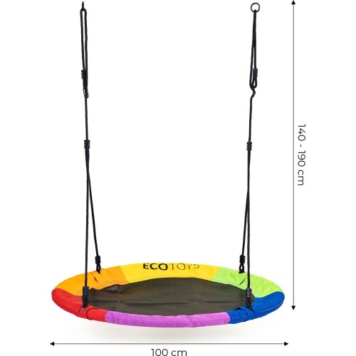 Huśtawka ogrodowa bocianie gniazdo 100cm kolorowa ECOTOYS