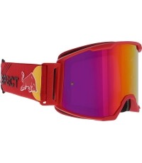 Motocross Goggles Red Bull Spect Strive Panovision, Matte Red, Purple Mirrored Lens