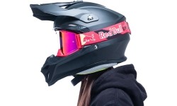 Motocross Goggles Red Bull Spect Strive Panovision, Matte Red, Purple Mirrored Lens