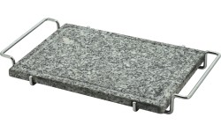 Granitowa płyta do grillowania GRANIT L z rowkiem i uchwytem, 30x20x1,65 cm