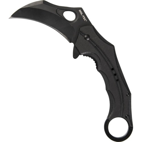 Nóż jednoręczny „Karambit" z czarną rękojeścią G10
