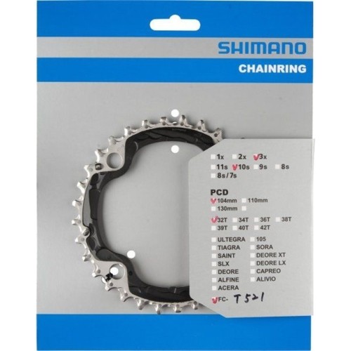 Priekinio bloko žvaigždė Shimano T521 32T AE 10 pavarų