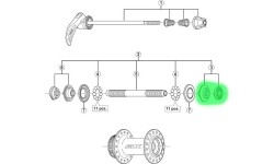 Konus i nakrętka do piasty Shimano HB-M675 (prawy)