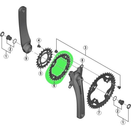 Zębatka przednia SHIMANO Alivio M4000, 30T