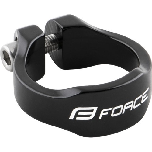 Balnelio stovo užveržimas FORCE Logo 31.8 mm aliuminis (juodas)