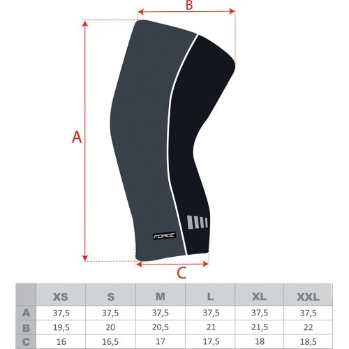 Kelienių pašiltinimai FORCE Wind-X, XL (juodi)