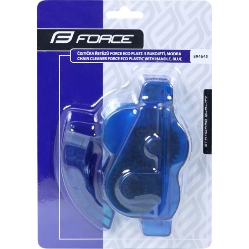 Myjka do łańcucha FORCE ECO, plastikowa, niebieska, z uchwytem
