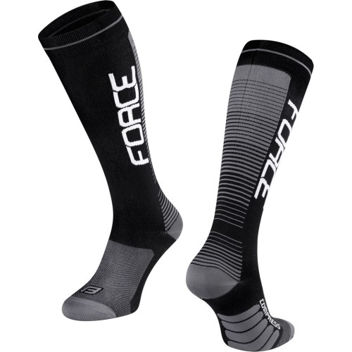 Kojinės FORCE COMPRESS, (juoda/pilka) S-M 36-41