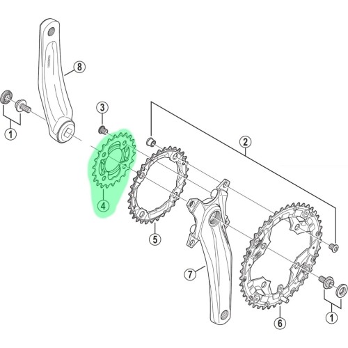 Zębatka przednia Shimano Alivio M430 22T