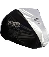 Podwójny pokrowiec na rower Oxford Aquatex (czarno-srebrny)
