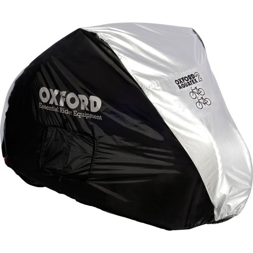 Podwójny pokrowiec na rower Oxford Aquatex (czarno-srebrny)