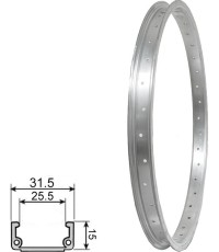 Obręcz 20", V-brake, 36H, pojedyncza