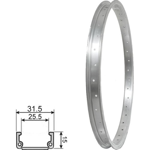 Ratlankis 20", v-brake, 36H, viengubas