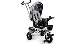 Obrotowy rowerek trójkołowy 360° Grey Delux z daszkiem ECOTOYS