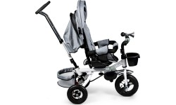 Obrotowy rowerek trójkołowy 360° Grey Delux z daszkiem ECOTOYS