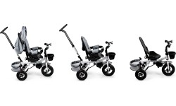 Obrotowy rowerek trójkołowy 360° Grey Delux z daszkiem ECOTOYS