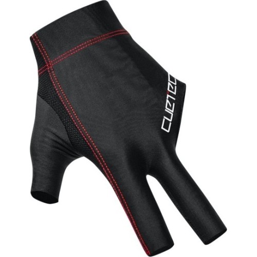 Rękawica bilardowa Cuetec Axis, 3-palcowa, czarno-czerwona, XL