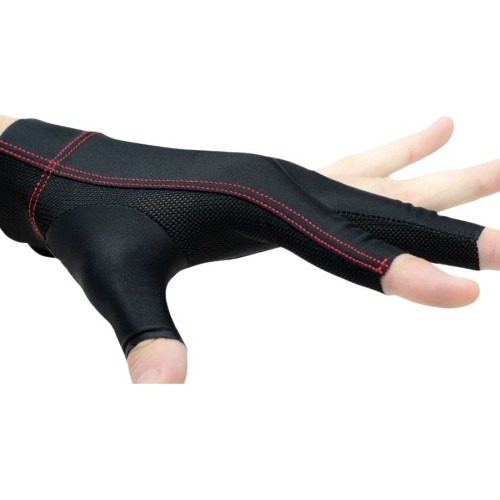 Rękawica bilardowa Cuetec Axis, 3-palcowa, czarno-czerwona, XL