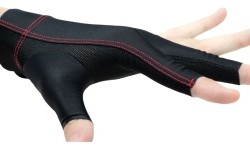 Rękawica bilardowa Cuetec Axis, 3-palcowa, czarno-czerwona, XL