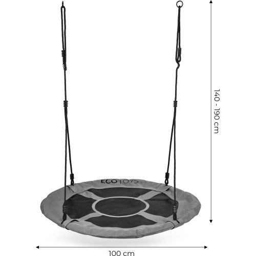Huśtawka ogrodowa bocianie gniazdo 100cm szara ECOTOYS