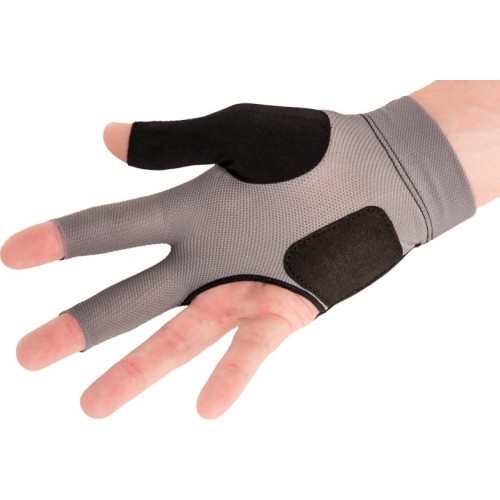 Billiard Glove, Predator Second Skin, 3-Finger, black-grey, to wear on right hand, S&M