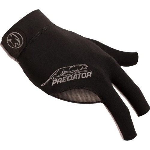 Billiard Glove, Predator Second Skin, 3-Finger, black-grey, to wear on right hand, L&XL