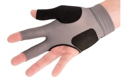 Billiard Glove, Predator Second Skin, 3-Finger, black-grey, to wear on right hand, L&XL