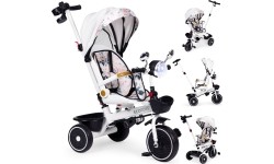 Rowerek trójkołowy dla dzieci spacerówka obracane siedzisko pchacz daszek ECOTOYS