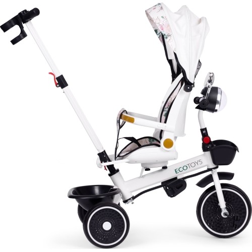 Rowerek trójkołowy dla dzieci spacerówka obracane siedzisko pchacz daszek ECOTOYS