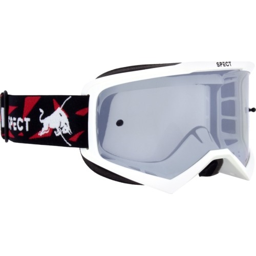 Motocross Goggles Red Bull Spect Evan, White, Smoke/Silver Lens