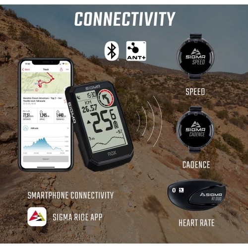 Dviračio kompiuteris SIGMA ROX 4.0 Endurance GPS Black Sensor Set
