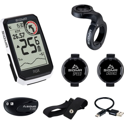 Licznik rowerowy SIGMA ROX 4.0 Endurance GPS, biały, Sensor Set