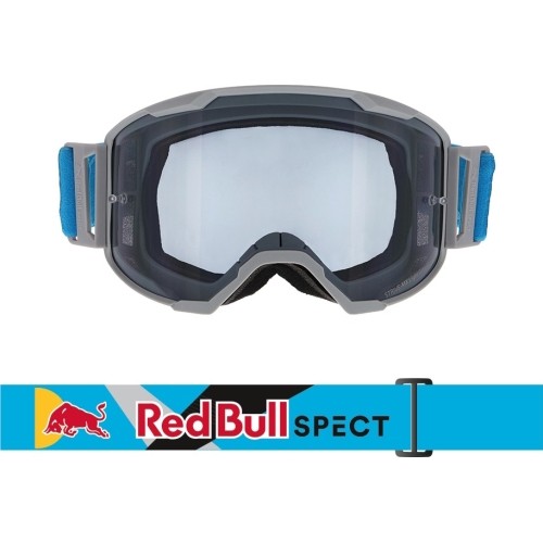 Motocross Goggles Red Bull Spect Strive Panovision, Matte Light Gray, Smoke Lens