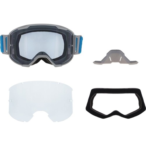 Motocross Goggles Red Bull Spect Strive Panovision, Matte Light Gray, Smoke Lens