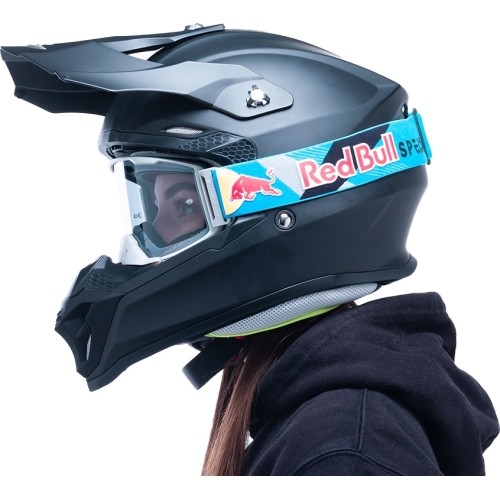 Motocross Goggles Red Bull Spect Strive Panovision, Matte Light Gray, Smoke Lens
