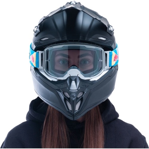 Motocross Goggles Red Bull Spect Strive Panovision, Matte Light Gray, Smoke Lens