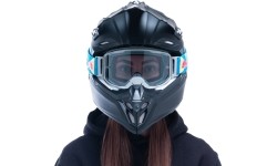 Motocross Goggles Red Bull Spect Strive Panovision, Matte Light Gray, Smoke Lens