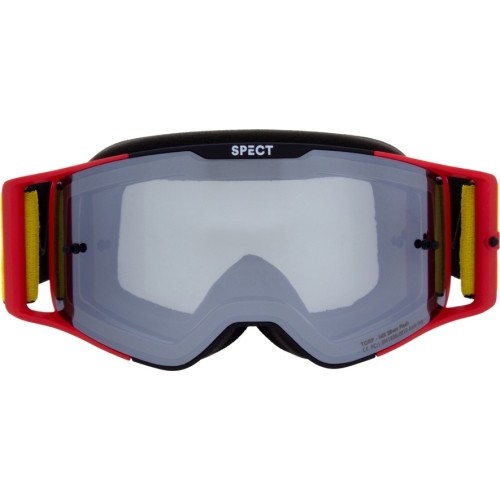 Motocross Goggles Red Bull Spect Torp, Matte Black/Red, Silver Mirrored Lens