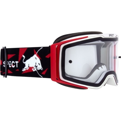 Motocross Goggles Red Bull Spect Torp, White/Red, Clear Lens