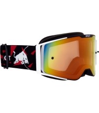 Motocross Goggles Red Bull Spect Torp, Matte Black/White, Red Mirrored Lens