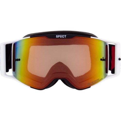 Motocross Goggles Red Bull Spect Torp, Matte Black/White, Red Mirrored Lens