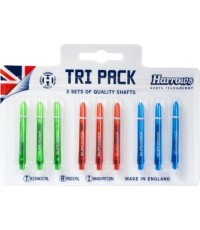 Średnie kolorowe shafty do darta Harrows Supergrip Tri Pack