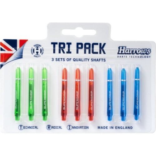 Średnie kolorowe shafty do darta Harrows Supergrip Tri Pack