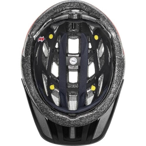 Kask Uvex i-vo cc MIPS, matowy czarno-czerwony, 56-60 cm