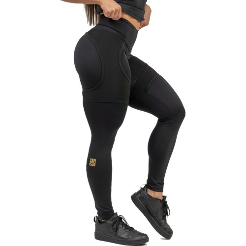 Damskie legginsy z siateczką Nebbia INTENSE 838 - Czarne złoto