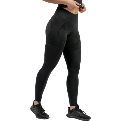 Damskie legginsy z siateczką Nebbia INTENSE 838 - Czarne złoto