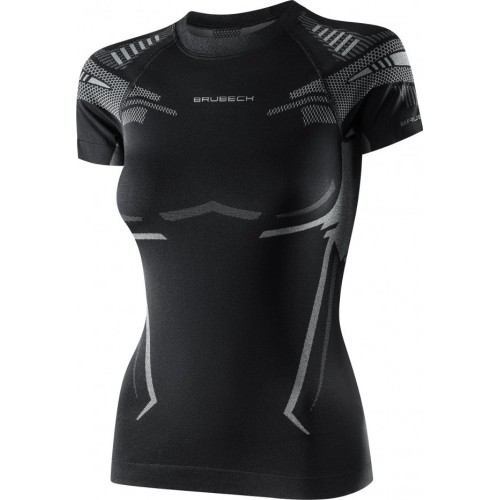 Damska koszulka sportowa z krótkim rękawem Bruback Dry - Black/Graphite