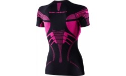 Damska koszulka sportowa z krótkim rękawem Bruback Dry - Black/Fuchsia
