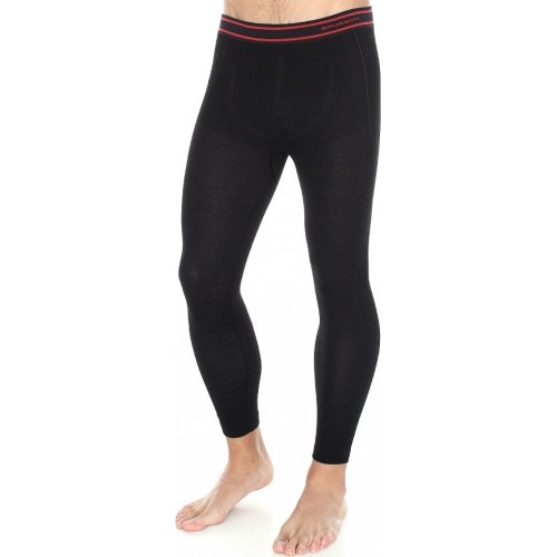 Męskie spodnie termiczne Brubeck Active Wool czarne LE11710