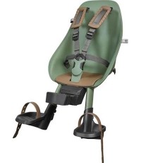 Front-Mounted Child Bike Seat w/ Adaptor Urban Iki - Icho Green/Kurumi Brown